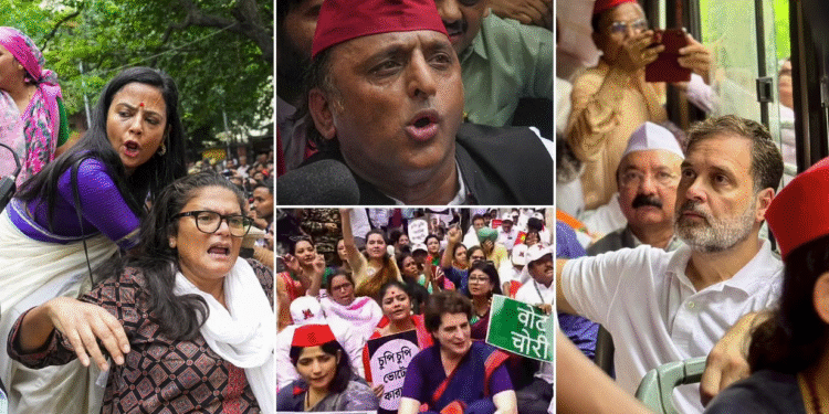 “भारत निर्वाचन आयोग के खिलाफ दिल्ली में हंगामा: राहुल गांधी, प्रियंका समेत विपक्षी नेता हिरासत में”