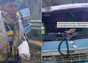 यमुनोत्री हाईवे पर बड़ा हादसा टला, स्कूली बच्चों की बस पर गिरा मलबा…